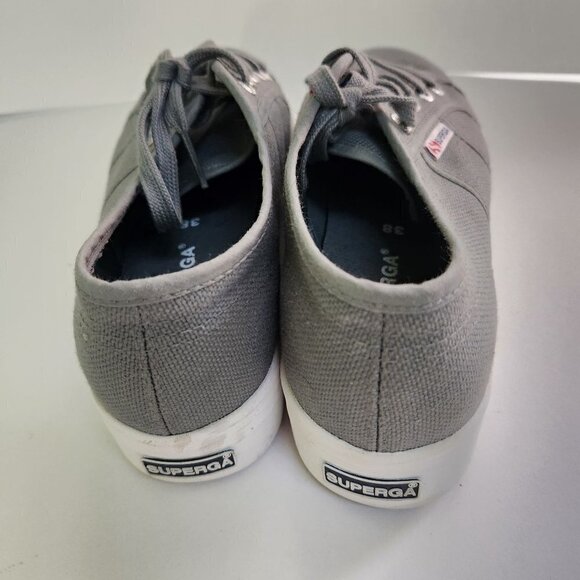 Superga 2750 Cotu Classic Grey Sage Platform Sneaker Size 38(7.5) - Picture 5 of 9